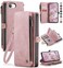 Defencase for iPhone 16E17E Case Wallet with RFID Blocking Card Holder Slots for Women Men Elegant PU Leather Magnetic Snap Flip Wristlet Strap Zipper Wallet Phone Cases for iPhone 17e 16e Pink