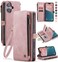 Defencase Compatible with iPhone 16 Plus Case Wallet with RFID Blocking Card Holder for Women Men PU Leather Magnetic Snap Flip Zipper Strap Wallet Phone Case Fit for iPhone 16 Plus 67 Rose Pink