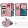 Defencase Compatible with iPhone 16 Plus Case Wallet with RFID Blocking Card Holder for Women Men PU Leather Magnetic Snap Flip Zipper Strap Wallet Phone Case Fit for iPhone 16 Plus 67 Rose Pink