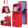 XIMAND for Samsung Galaxy Z Flip 6 Accordion Crossbody Wallet Case 4 Card Slots RFID Blocking and Adjustable Strap Stylish and Versatile Accessory for The Modern Chic Woman Red