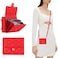 XIMAND for Samsung Galaxy Z Flip 6 Accordion Crossbody Wallet Case 4 Card Slots RFID Blocking and Adjustable Strap Stylish and Versatile Accessory for The Modern Chic Woman Red