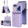 XIMAND for Samsung Galaxy Z Flip 6 Accordion Crossbody Wallet Case 4 Card Slots RFID Blocking and Adjustable Strap Stylish and Versatile Accessory for The Modern Chic Woman Purple