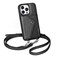LUCKYCOIN Crossbody Phone Case for iPhone 14 Pro100 Genuine Leather Phone Wallet Case for Women Premium HandsFree Phone Purse with Expandable Flip Card Holder Adjustable Strap Pebble Black