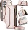 Strapurs Wallet Case Compatible with Samsung Galaxy S25 Ultra 5G RFID Blocking 10Card Holder Soft PU Leather Magnetic Snap Strap Zipper Pocket Phone Case Fit for Galaxy S25 Ultra Rose Gold