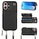 Bocasal Crossbody Wallet Case for iPhone 16 RFID Blocking Leather Purse Case with Card Holder Protective Handbag Flip Cover with Zipper Wrist Strap Lanyard for Women 5G 61 Inch Black