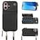 Bocasal Crossbody Wallet Case for iPhone 16 RFID Blocking Leather Purse Case with Card Holder Protective Handbag Flip Cover with Zipper Wrist Strap Lanyard for Women 5G 61 Inch Black
