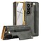 XIMAND for Samsung Galaxy Z Fold 6 Wallet Case with SPen Holder and Credit Card Holder Builtin Front Screen Flim ProtectorLuxurious Leather Magnetic Clasp KickstandGreen