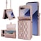 XIMAND for Samsung Galaxy Z Flip 6 Accordion Crossbody Wallet Case 4 Card Slots RFID Blocking and Adjustable Strap Stylish and Versatile Accessory for The Modern Chic Woman Rose Gold