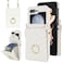 XIMAND for Samsung Galaxy Z Flip 6 Wallet Phone Case with Ring and Adjustable Crossbody Strap Stylish and Mutifuntional Accordion Style Flip Case with 4 Card Slots White
