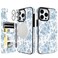 uCOLOR for iPhone 15 Pro Max 67 Wallet Case Magsafe with Card Holder SlotCompatible with MagSafe Folio Flip PU Leather Double Magnetic RFID Design with Camera Lens Protector Blue Floral