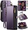 Defencase Compatible with Galaxy A16 5G Case Wallet with RFID Blocking Card Holder for Women and Men PU Leather Magnetic Snap Flip Zipper Strap Wallet Phone Case for Samsung Galaxy A16 5G Purple