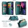 Strapurs Wallet Case Compatible with iPhone 13 RFID Blocking 7Card Holder Soft PU Leather Magnetic Snap Shoulder Strap Zipper Pocket Phone Case Fit for iPhone 13 for Women 61 Blue Green
