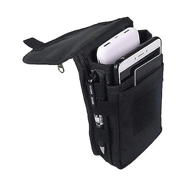 Senvitate Dual Cell Phone PouchHolsters for Men Belt MultiPurpose Phone Case Belt Pouch Carrying Case Mens Waist Pocket for HikingRescueWorking