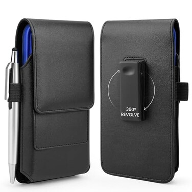 BECPLT Phone Holster for iPhone Air 17 Pro Max 161514131211 Pro Max Leather Belt Case 360 Rotating Pouch Holster Belt Clip Case for iPhone Xs Max 8 Plus 7 Plus 6s 6 Galaxy S25 S24 S23 S22