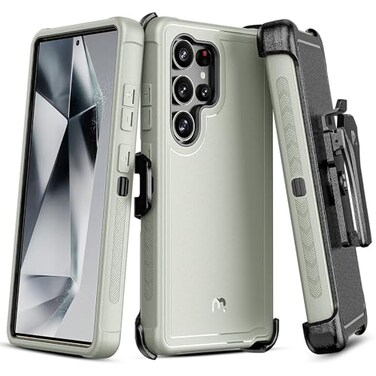 M MYBAT PRO Maverick Series for Samsung Galaxy S25 Ultra Case with Belt Clip Holster 69 inch Heavy Duty Military Grade Drop Protective Case w 360 Rotating Stand No Screen Protector