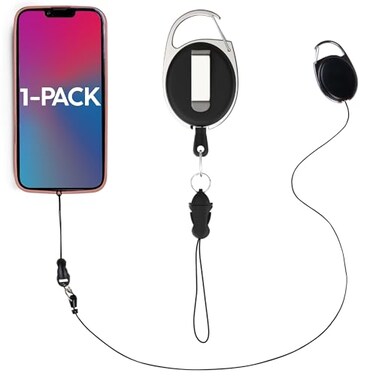 Securisee Phone Assured Retractable Phone Tether Durable ClipOn Leash for AntiDrop AntiTheft Security