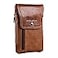 Hengwin Phone Holster Belt Case with Belt Clip Genuine Leather Belt Pouch Cell Phone Holder Fit for iPhone 16 Plus 15 Pro Max 14 Pro Max Samsung Galaxy S25 Plus Fit Cellphone with Case On Brown