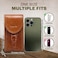 Hengwin Genuine Leather Phone Holster Fits for iPhone 16 Pro Max 15 Plus 14 Pro Max Samsung Galaxy A15 Note 9 8 S23 S22 S21 FE S20 Ultra Holster Waist Pouch Belt Clip Case Cell Phone Holder Brown