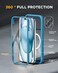 Miracase Glass Series for iPhone 15 Case Compatible with MagSafe FullBody Magnetic Bumper Case with Builtin 9H Tempered Glass AntiFingerprint Screen Protector Camera Lens Protector Sea Blue