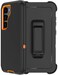 RubCase for Samsung Galaxy S23 Case with Belt Clip Holster 2 x Screen Protector Heavy Duty Military Grade Full Body Shockproof DustProof Rugged Protective Cover for Samsung S23 5G Black Orange