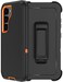 RubCase for Samsung Galaxy S23 Case with Belt Clip Holster 2 x Screen Protector Heavy Duty Military Grade Full Body Shockproof DustProof Rugged Protective Cover for Samsung S23 5G Black Orange