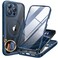 Miracase Magnetic for iPhone 16 Pro Case FullBody Phone with Builtin Glass Screen Protector Compatible with MagSafe Military Drop Proof 16 Pro Cover Bumper 63 inch Blue