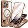 Miracase Magnetic for iPhone 16 Pro Case FullBody Phone with Builtin Glass Screen Protector Compatible with MagSafe Military Drop Proof 16 Pro Cover Bumper 63 inch Gold Brown