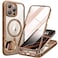 Miracase Magnetic for iPhone 16 Pro Case FullBody Phone with Builtin Glass Screen Protector Compatible with MagSafe Military Drop Proof 16 Pro Cover Bumper 63 inch Gold Brown