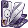 Miracase Magnetic for iPhone 16 Pro Case FullBody Phone with Builtin Glass Screen Protector Compatible with MagSafe Military Drop Proof 16 Pro Cover Bumper 63 inch Purple