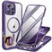 Miracase Magnetic for iPhone 16 Pro Case FullBody Phone with Builtin Glass Screen Protector Compatible with MagSafe Military Drop Proof 16 Pro Cover Bumper 63 inch Purple