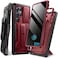 TONGATE for Samsung Galaxy S24 Ultra Case with Privacy Screen Protector Slide Camera Cover 2 Front Frames FullBody Heavy Duty S24 Ultra Phone Case with Stand Belt Clip Holster Maroon