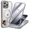 Miracase for iPhone 16 Pro Case FullBody Phone with Builtin Glass Screen Protector Compatible with MagSafe Military Drop Proof 16 Pro Cover Bumper 63 inch Grey