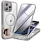 Miracase for iPhone 16 Pro Case FullBody Phone with Builtin Glass Screen Protector Compatible with MagSafe Military Drop Proof 16 Pro Cover Bumper 63 inch Grey