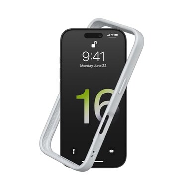 RhinoShield Bumper Case Compatible with iPhone 16 Pro CrashGuard Shockproof Slim Design Protective with Military Grade Drop Protection Platinum Gray