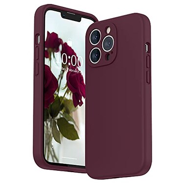 SURPHY Case for iPhone 13 Pro Case with Screen Protector 13 Pro Liquid Silicone Phone Cases Camera Protection Soft Microfiber Lining Plum