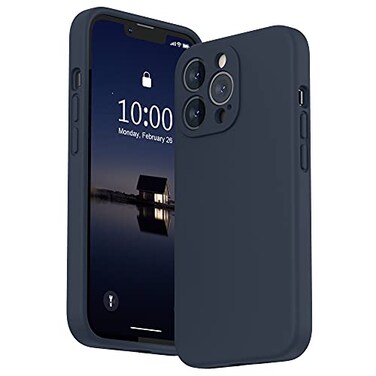 SURPHY Case for iPhone 13 Pro Case with Screen Protector 13 Pro Liquid Silicone Phone Cases Camera Protection Soft Microfiber Lining Midnight Blue