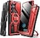 TONGATE Magnetic Stand for Samsung Galaxy S25 Ultra Case with Privacy Screen Protector Compatible with Magsafe Military Drop Protection S25 Ultra Case with Camera Cover Belt Clip Red Privacy