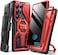 TONGATE Magnetic Stand for Samsung Galaxy S25 Ultra Case with Privacy Screen Protector Compatible with Magsafe Military Drop Protection S25 Ultra Case with Camera Cover Belt Clip Red Privacy
