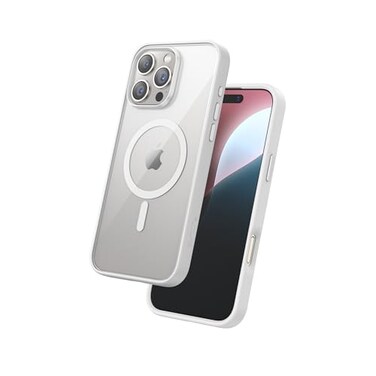 FLOLAB Surtect TriFusion Magnetic for iPhone 16 Pro Case Protective Slim Design Magsafe Compatible Military Grade White Clear