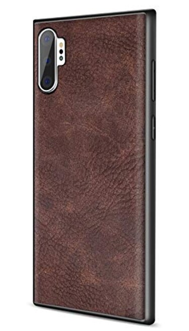 SALAWAT Galaxy Note 10 Plus Case Slim PU Leather Vintage Shockproof Phone Case Cover Lightweight Soft TPU Bumper Hard PC Hybrid Protective Case for Samsung Galaxy Note 10 5G 68inch Dark Brown