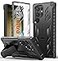 FNTCASE for Samsung Galaxy S23Ultra Case Military Grade Drop Proof Protection Mobile Cover with Kickstand Matte Textured Rugged Shockproof TPU Protective Sturdy Phone Case Black 68 inch