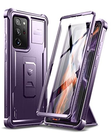Dexnor for Samsung Galaxy Note 20 Ultra 5G Case Built in Screen Protector and Kickstand Heavy Duty Military Grade Protection Shockproof Protective Cover for Samsung Galaxy Note 20 Ultra Purple