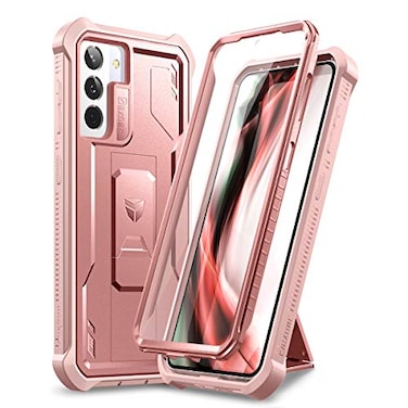 Dexnor for Samsung Galaxy S21 Case Built in Screen Protector and Kickstand Heavy Duty Military Grade Protection Shockproof Protective Cover for Samsung Galaxy S21 5G 62 inch Rose Gold