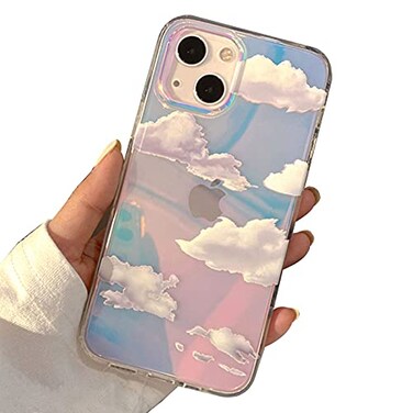 I-MGAE-IN-AR IMGAEINAR for iPhone 13 Case iPhone 14 Case Holographic Cloud DesignTrendy Cute Soft Slim Shockproof TPU Protective Phone Cases Cover for Women Girls Aesthetic GlitteriPhone 1413 61