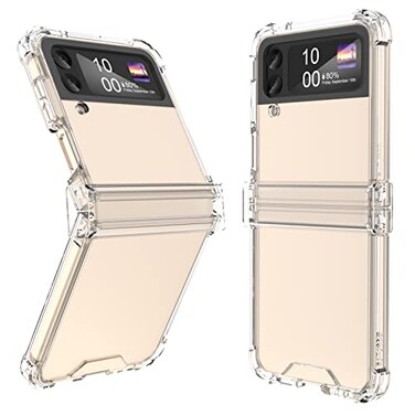 SQMCase Designed for Galaxy Z Flip 4 Case with Hinge Protection for Samsung Flip 4 Full Cover Shockproof Slim Phone Protection Case Clear for Z Flip 4 5G2023Clear