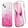 Ruky Case for iPhone 13 iPhone 14 Full Body Glitter Liquid Case with Builtin Screen Protector Soft TPU Protective Girls Women Phone Case for iPhone 13 iPhone 14 61 Gradient Pink