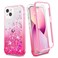 Ruky Case for iPhone 13 iPhone 14 Full Body Glitter Liquid Case with Builtin Screen Protector Soft TPU Protective Girls Women Phone Case for iPhone 13 iPhone 14 61 Gradient Pink