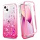 Ruky Case for iPhone 13 iPhone 14 Full Body Glitter Liquid Case with Builtin Screen Protector Soft TPU Protective Girls Women Phone Case for iPhone 13 iPhone 14 61 Gradient Pink