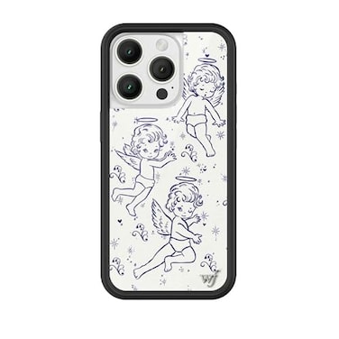 Wildflower Cases Compatible with iPhone 16 Pro Protective Bumper 65ft Drop Test Women Owned Small Business Angel Baby Blue Trendy Art Sketch Popular Cute Cherubs
