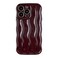 Caseative for iPhone 13 Pro CaseWater Ripple Pattern Curly Wave Frame Soft Phone Case Wine Red